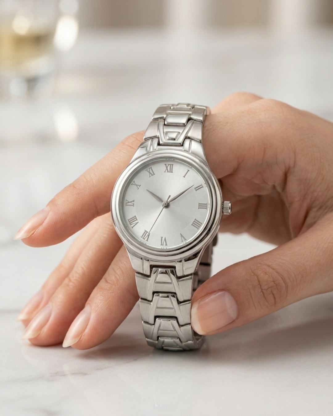 Silver Timeless Roman Numeral Watch