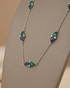 Teardrop Cluster Women's Necklace Sterling Silver