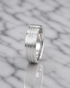 Zenith Triple Grooved Silver Men’s Dibla Ring