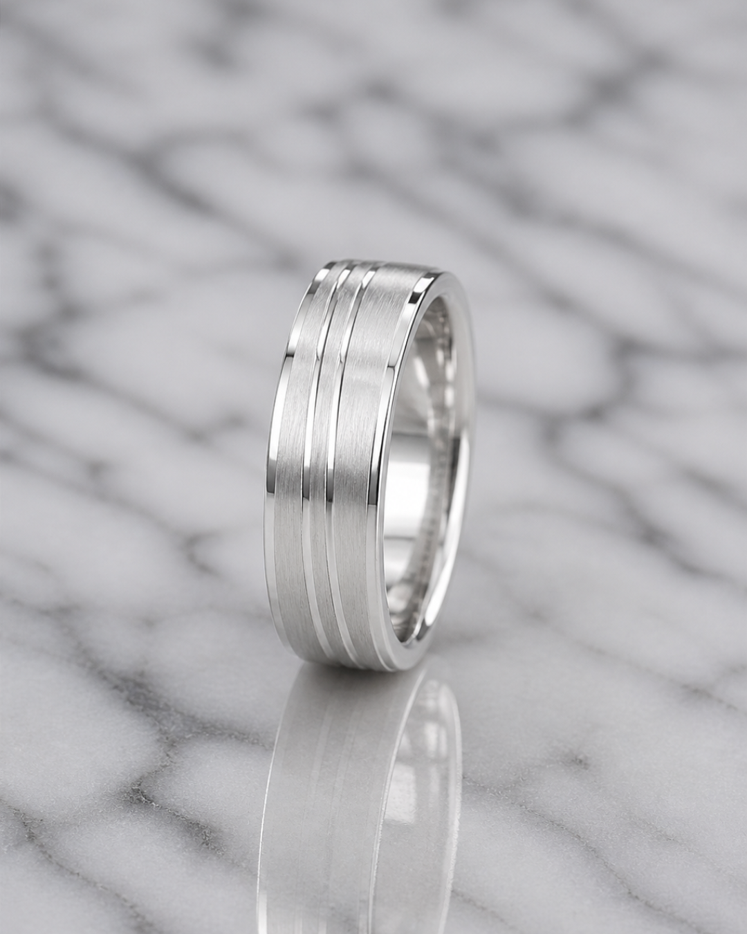 Zenith Triple Grooved Silver Men’s Dibla Ring