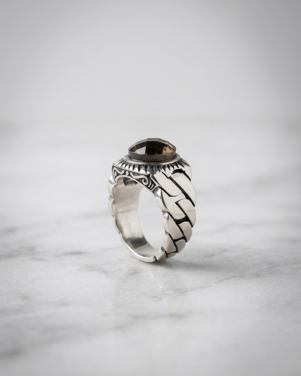 Imperial Smokey Cuban Signet Ring