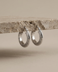 Greek Key Hoop Earrings Sterling Silver