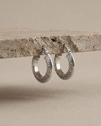 Greek Key Hoop Earrings Sterling Silver