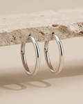 Seamless Medium Hoop Earrings Sterling Silver