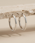 Seamless Medium Hoop Earrings Sterling Silver