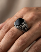 Imperial Crown Onyx Filigree Ring