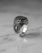 Imperial Crown Onyx Filigree Ring