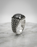 Vanguard Braided Marcasite Signet Ring