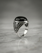 Sovereign Obsidian Tear Signet Ring