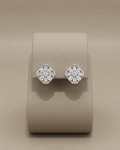 Floral Cushion Stud Earrings Sterling Silver
