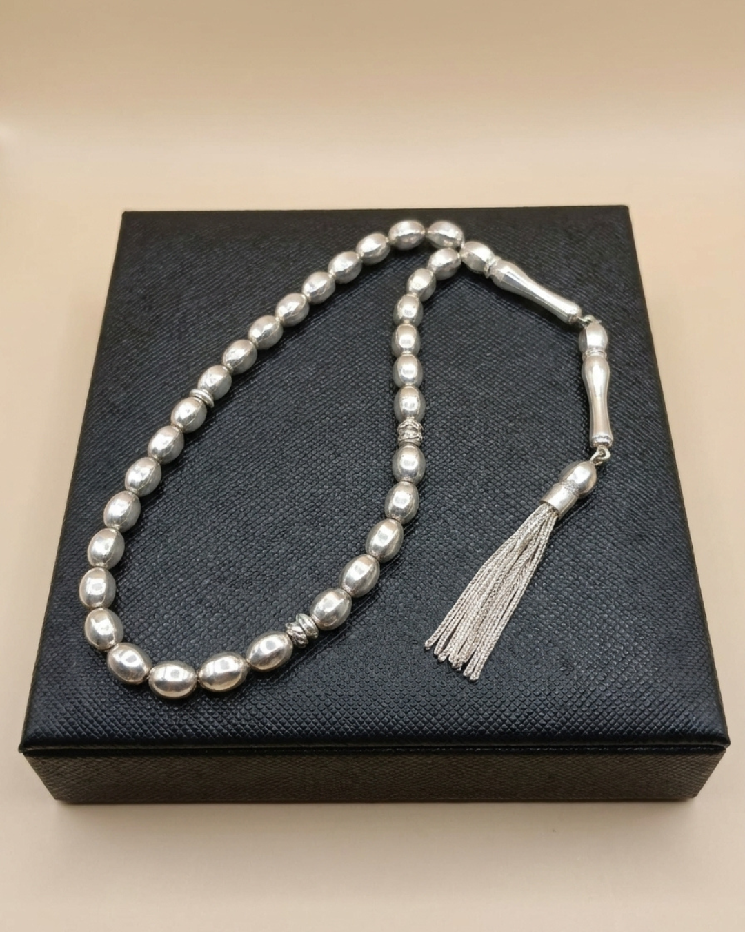 33-Bead Silver Misbah Sterling Silver