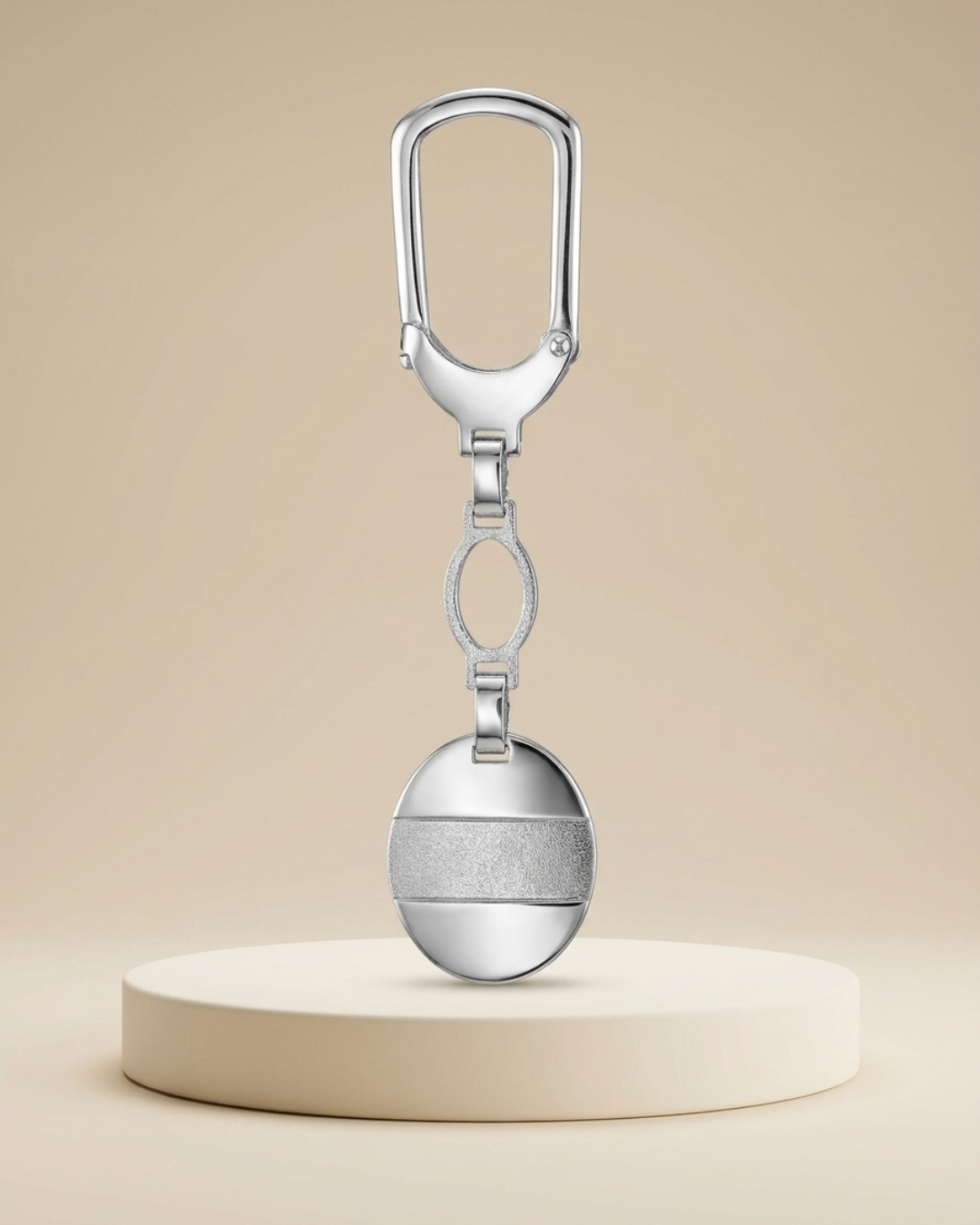 Silver Horizon Dual Texture Designer Keychain