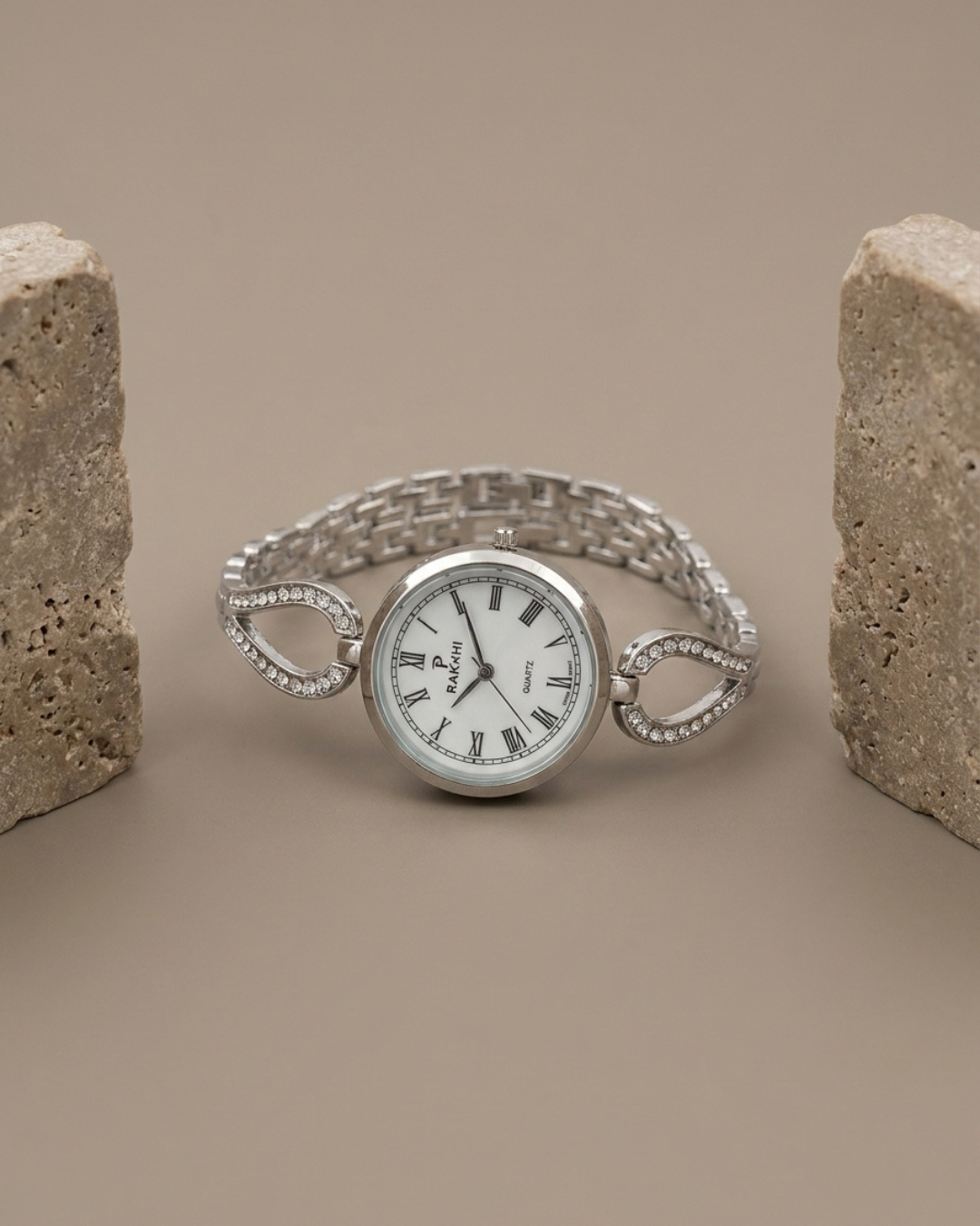 Classic Roman Numeral Crystal Watch