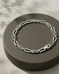 Geometric Bar Men's Bracelet Sterling Silver