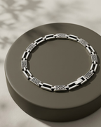 Geometric Bar Men's Bracelet Sterling Silver