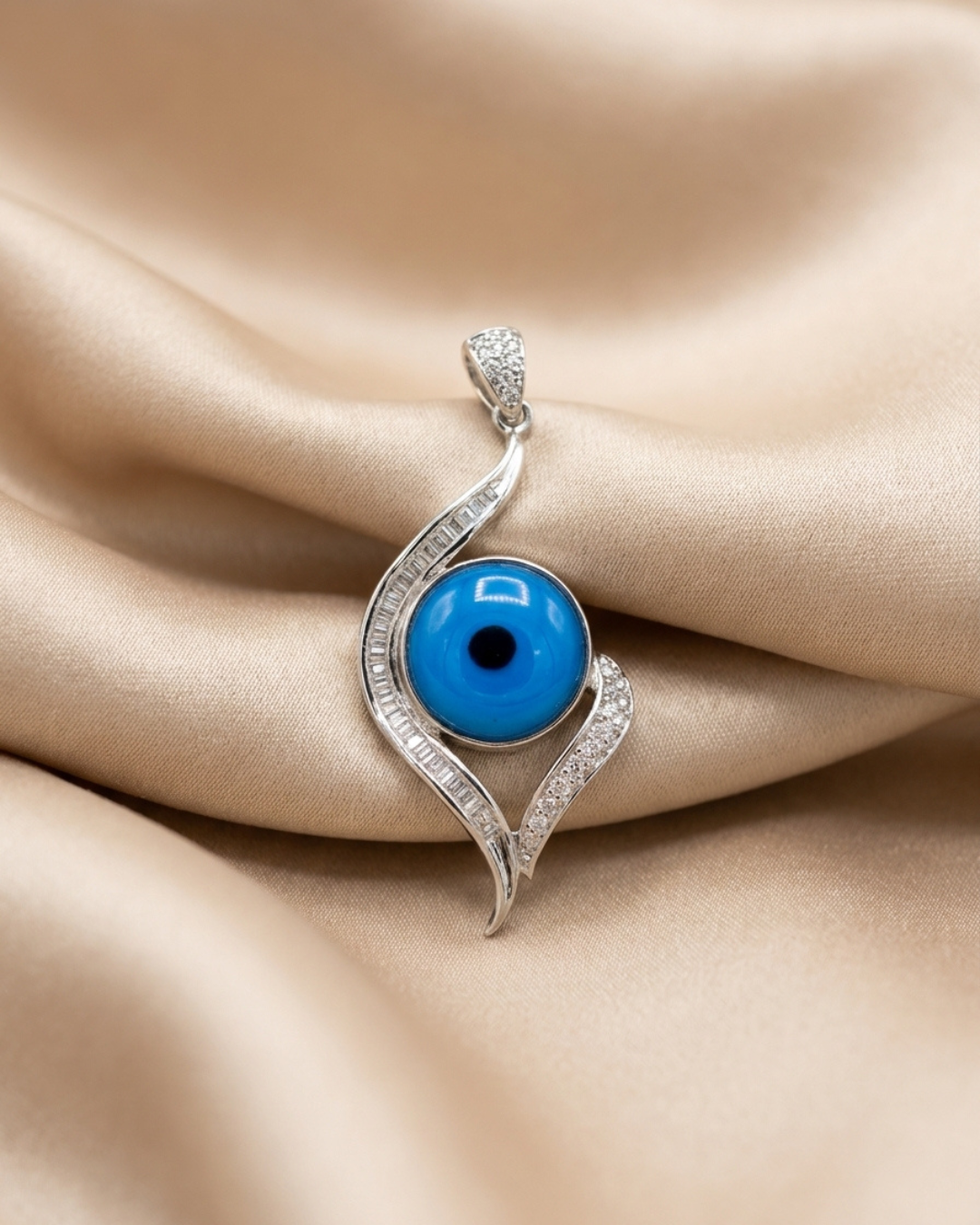 Serpentine Evil Eye Amulet Pendant