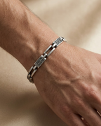 Geometric Bar Men's Bracelet Sterling Silver