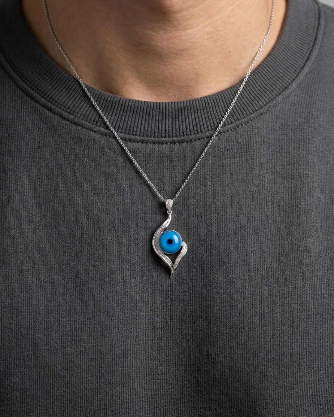 Serpentine Evil Eye Amulet Pendant