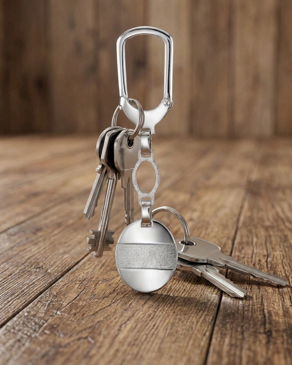 Silver Horizon Dual Texture Designer Keychain
