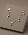 Pear Drop Charm Necklace Sterling Silver
