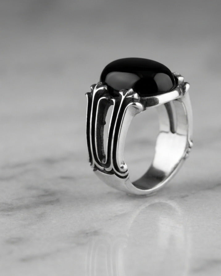 The Onyx Citadel Pillar Ring
