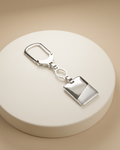 Minimalist Square Medallion Silver Keychain