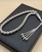 Textured Silver 33-Bead Misbaha Sterling Silver
