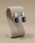 Sapphire Stud Earrings Sterling Silver