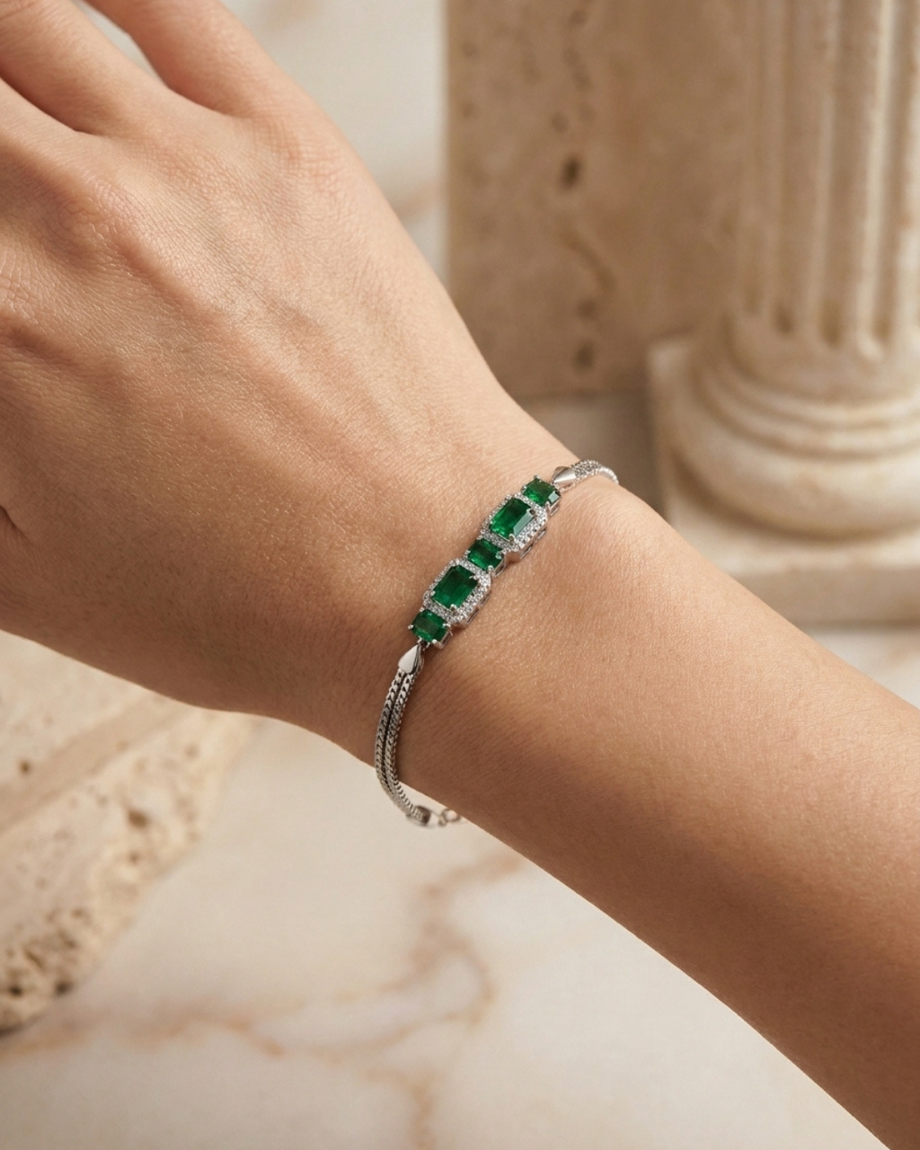 Royal Emerald Velvet  Bracelet