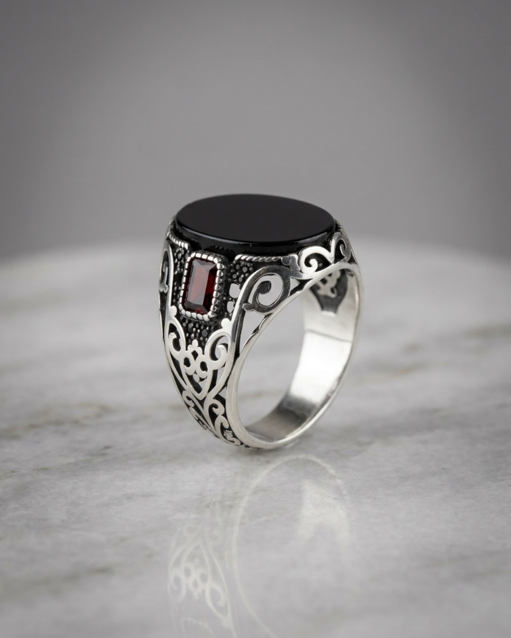 The Imperial Onyx Filigree Signet