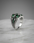 Imperial Emerald Cross Ring