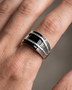 Vanguard Obsidian Segmented Signet Ring