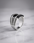 Vanguard Obsidian Segmented Signet Ring