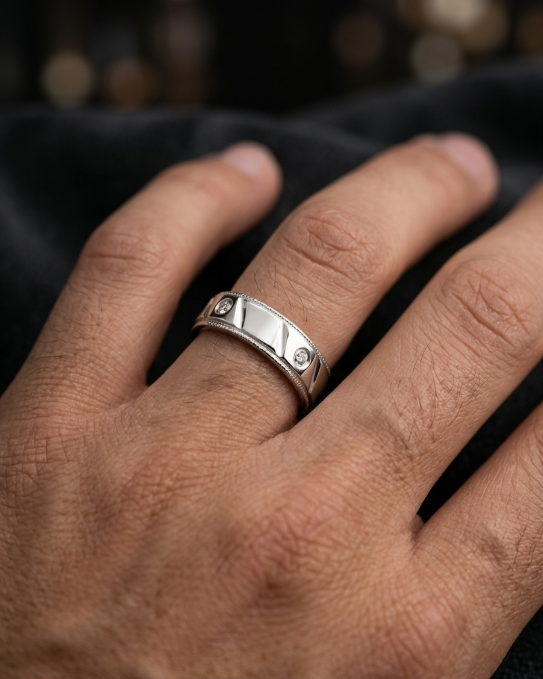 Titan Textured Geometric Men’s Dibla Ring