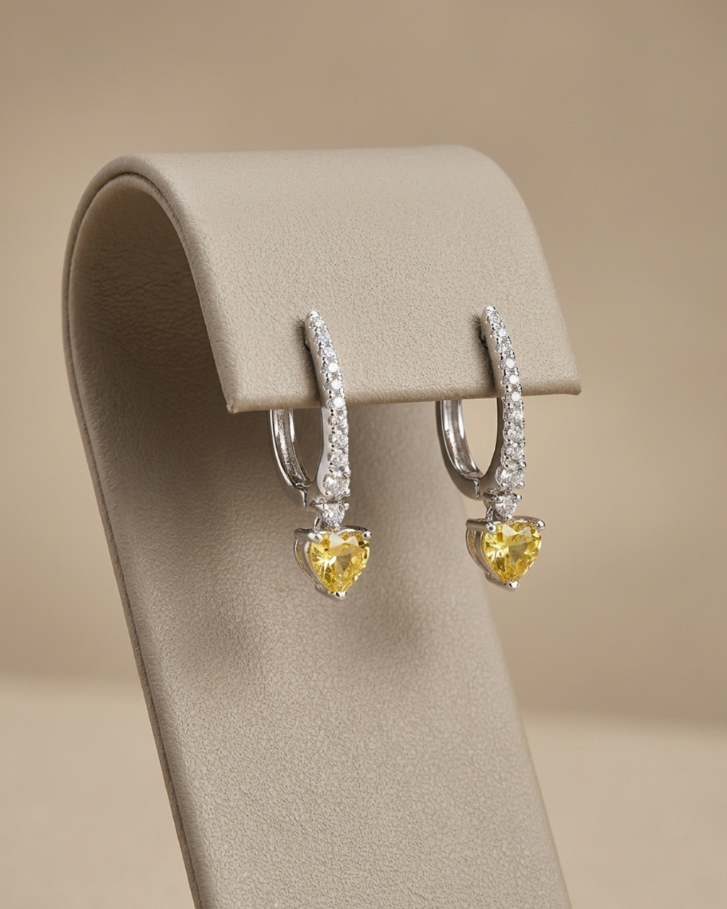 Heart Drop Earrings Sterling Silver