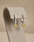 Heart Drop Earrings Sterling Silver