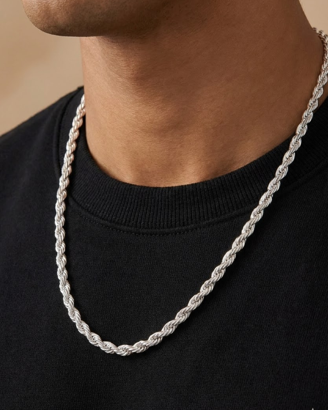 Rope Chain Necklace Sterling Silver