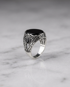 Imperial Onyx Filigree Tear Ring
