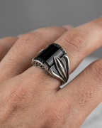 Sovereign Obsidian Plumage Ring