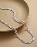 Woven Mesh Chain Necklace Sterling Silver