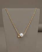 Pearl Charm Women's Necklace Gold Plated