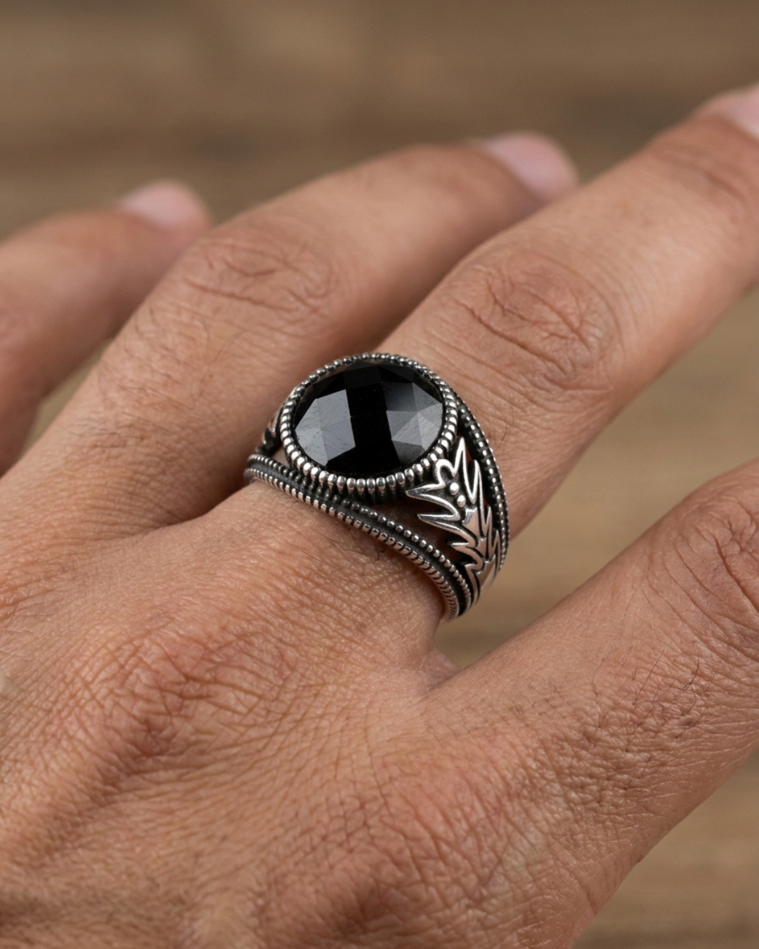 Imperial Onyx Spear Signet Ring