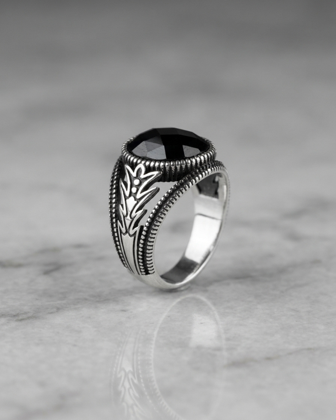 Imperial Onyx Spear Signet Ring
