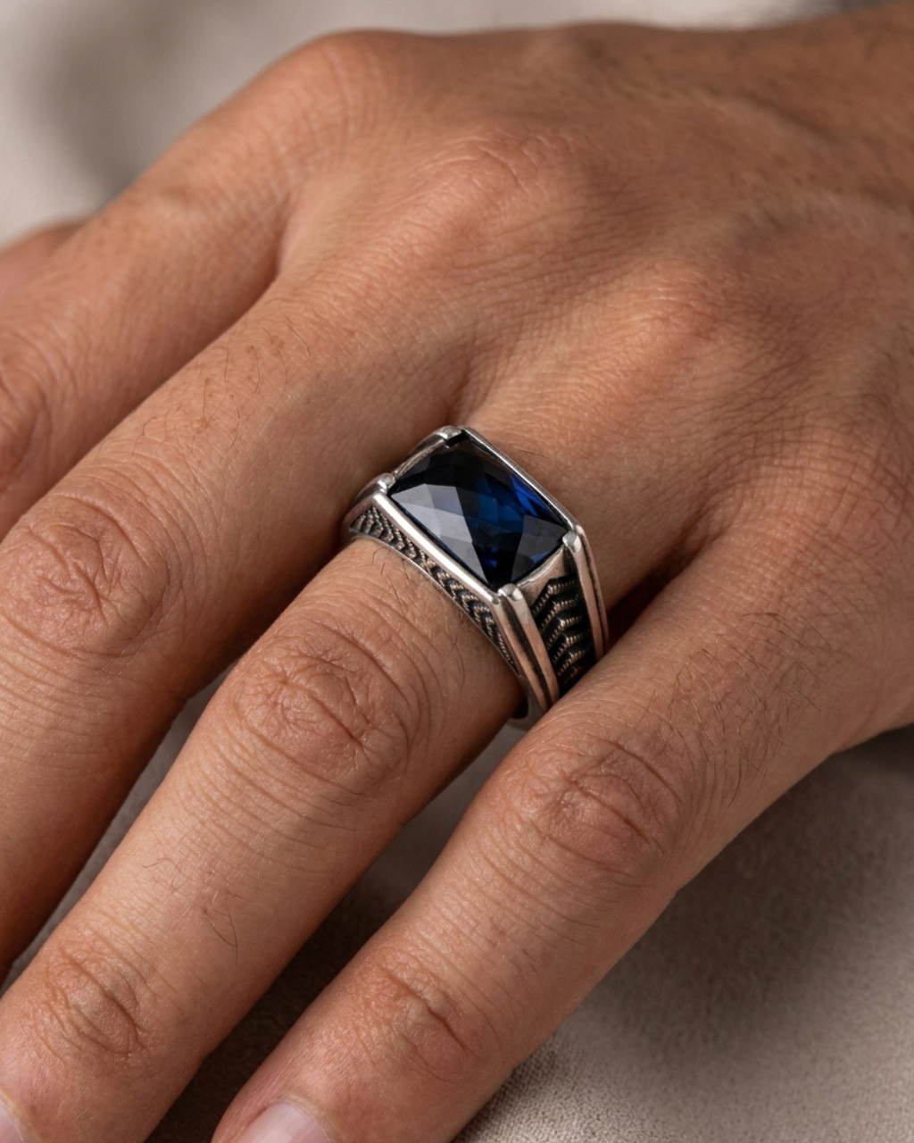 Apex Cobalt Chevron Ring