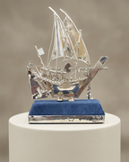 Majestic Voyage Silver Ship Showpiece