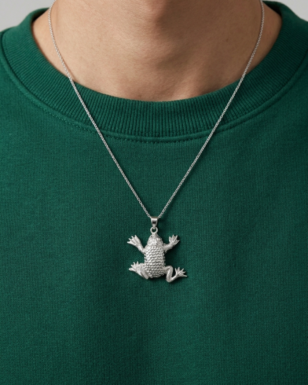 Textured Amphibian Frog Pendant