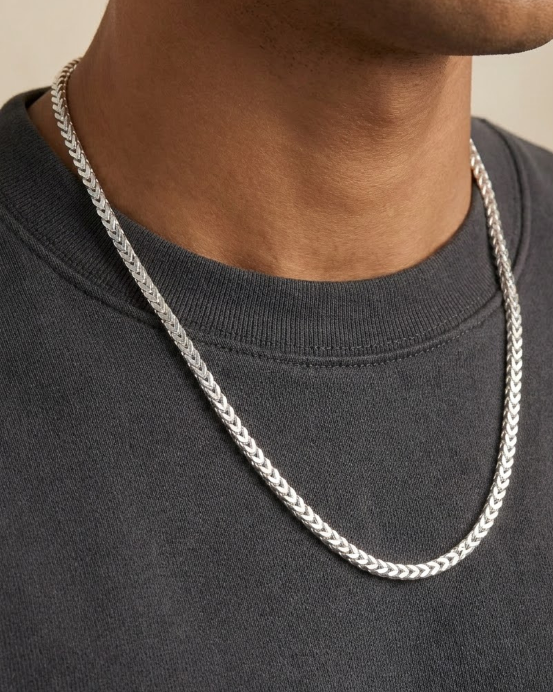 Franco Chain Link Necklace Sterling Silver