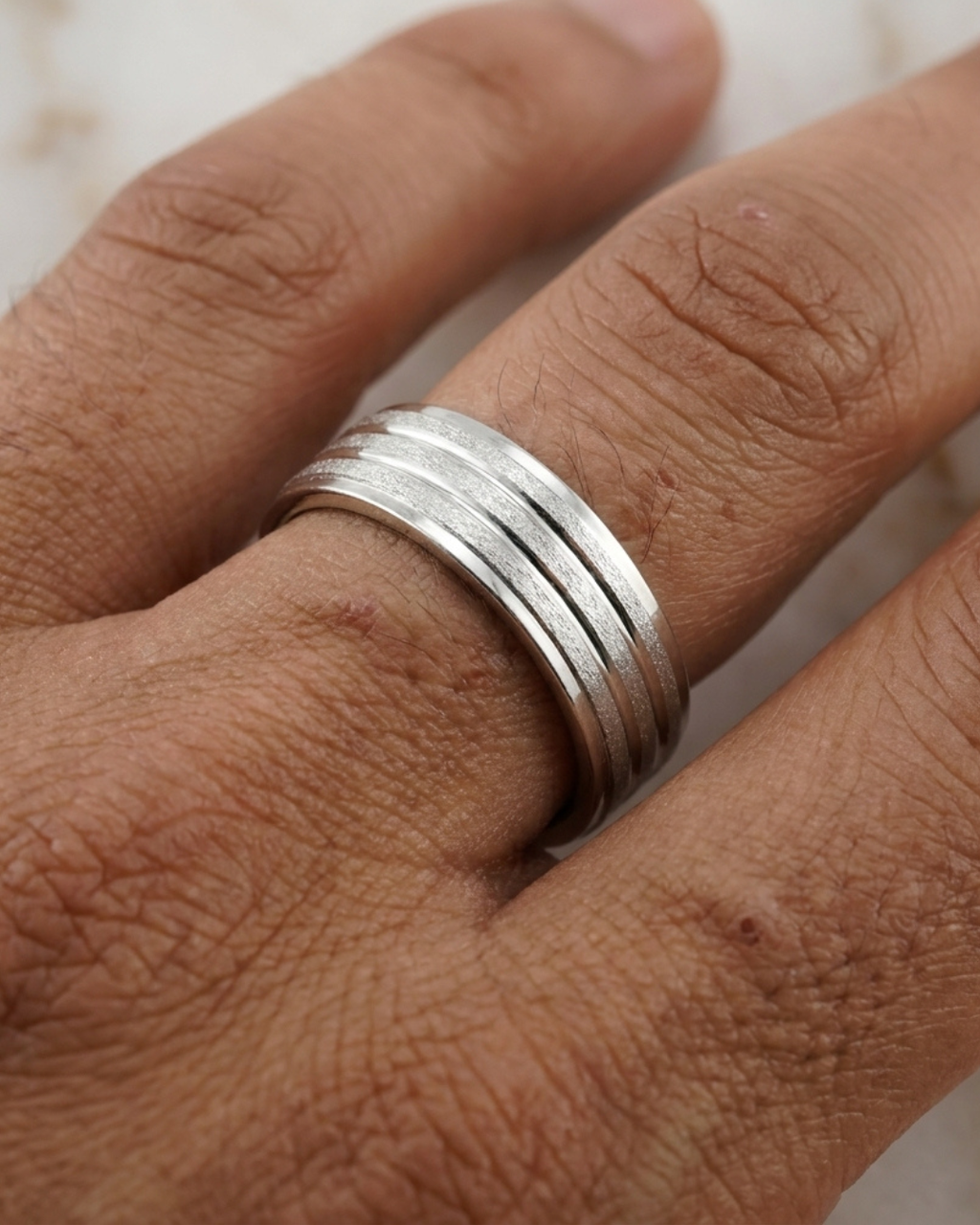 Titan Triple Grooved Men’s Dibla Ring