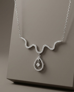 Pavé Teardrop Necklace Sterling Silver
