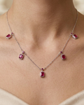 Ruby Necklace Sterling Silver